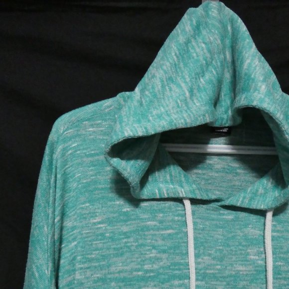 SWS, small, cropped knit hooded pullover sweater, kangaroo pockets, GUC - Picture 4 of 16